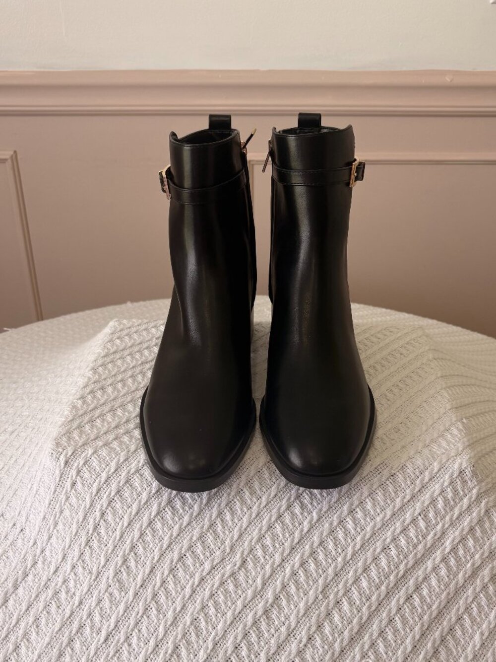 🖤 Black Buckle Booties Alt Whimsigoth Goth Calvin Klein 11M 🖤